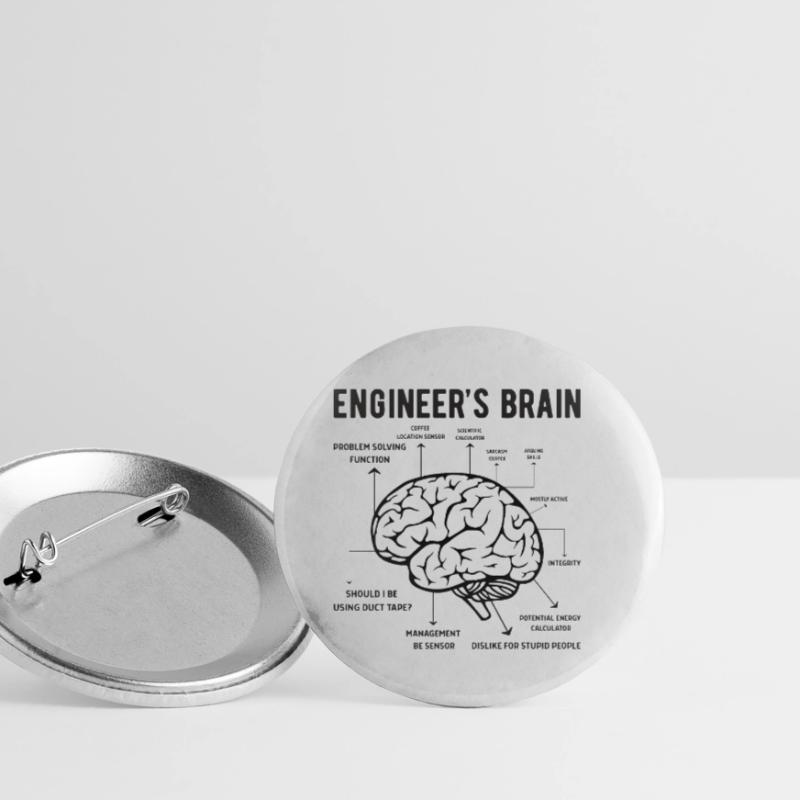 Engineer Brain Mechanical Engineering Electrical Engineering Math Buttons small 1''/25 mm (5-pack)