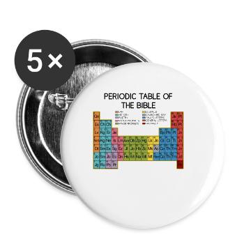 Bibel & Christliche Geschenke Bibelverse Jesus - Buttons klein 25 mm (5er Pack) - Weiß - Vorne