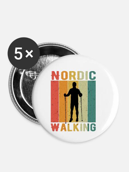 Nordic Walking - Buttons klein 25 mm (5er Pack) - Weiß