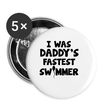 I Was Daddy's Fastest Swimmer Baby Bodysuit - Buttons small 1''/25 mm (5-pack) - white - Front