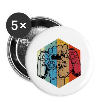 Gamer gamer controller vintage gamer - Buttons small 1''/25 mm (5-pack) - white - Front