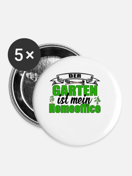 Garten Homeoffice - Buttons klein 25 mm (5er Pack) - Weiß