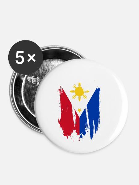 Philippinen - Buttons klein 25 mm (5er Pack) - Weiß