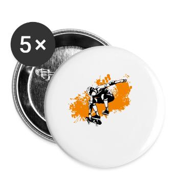 Skating - Buttons small 1''/25 mm (5-pack) - white - Front