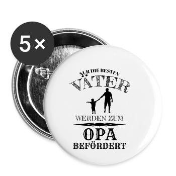 Vatertag (Opa) - Buttons klein 25 mm (5er Pack) - Weiß - Vorne