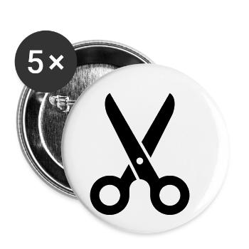 Schere - Buttons klein 25 mm (5er Pack) - Weiß - Vorne