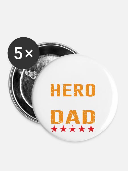 Bester Dad I Bester Papa - Buttons klein 25 mm (5er Pack) - Weiß