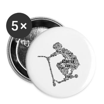 Scooter - Buttons klein 25 mm (5er Pack) - Weiß - Vorne