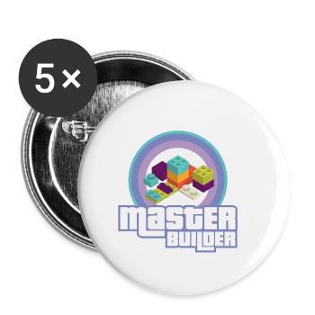 Master Builder Building Blocks Brick Builders - Buttons small 1''/25 mm (5-pack) - white - Front