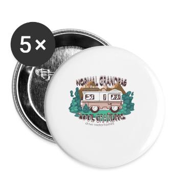 Coole Opas fahren Wohnmobil - Buttons klein 25 mm (5er Pack) - Weiß - Vorne