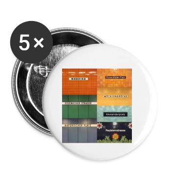 Berlin - Buttons klein 25 mm (5er Pack) - Weiß - Vorne