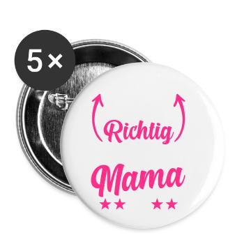 So Sieht eine Richtig Coole Mama Aus - Buttons klein 25 mm (5er Pack) - Weiß - Vorne