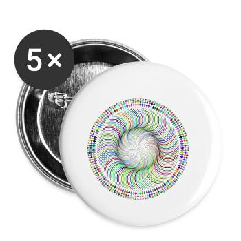 Moire Mandala Twist - Buttons small 1''/25 mm (5-pack) - white - Front