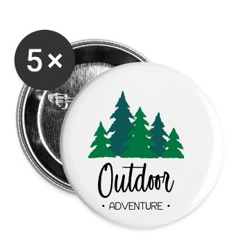 Outdoor Adventure - Lot de 5 petits badges (25 mm) - blanc - Devant