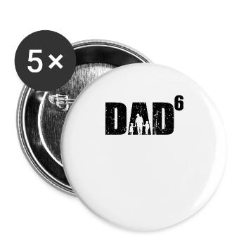 Dad with 6 children Father-to-be dad - Buttons small 1''/25 mm (5-pack) - white - Front