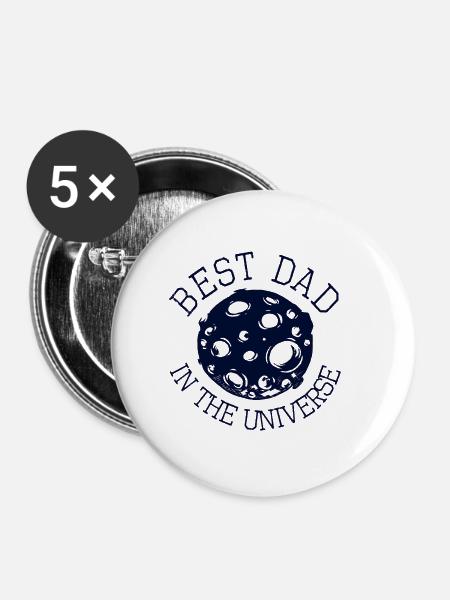 best dad - Buttons klein 25 mm (5er Pack) - Weiß