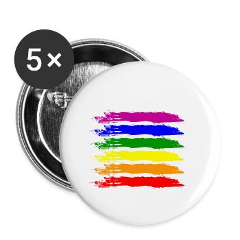 PRIDE FLAG LGBT Pride Gay Pride Month LGBTQ Drapeau - Lot de 5 petits badges (25 mm) - blanc - Devant