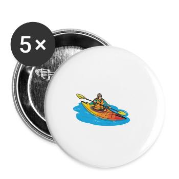 Funny canoe kayak rowing and paddle sport saying - Buttons small 1''/25 mm (5-pack) - white - Front