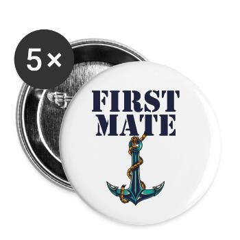 First Mate Daddy Matching - Buttons klein 25 mm (5er Pack) - Weiß - Vorne