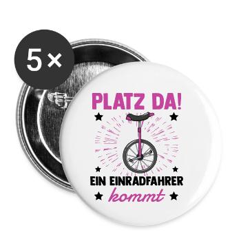 Einrad - Buttons klein 25 mm (5er Pack) - Weiß - Vorne