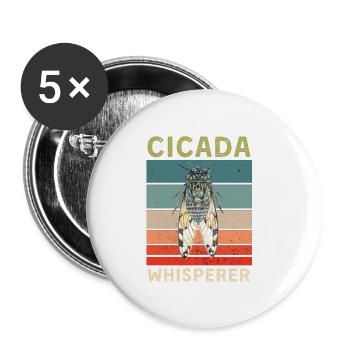 Cicadas Whisperer Brood X 2021 Insect Entomology - Buttons klein 25 mm (5er Pack) - Weiß - Vorne