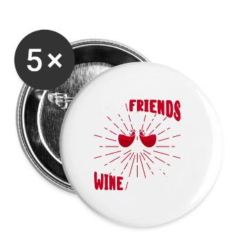Wein - Buttons klein 25 mm (5er Pack) - Weiß - Vorne