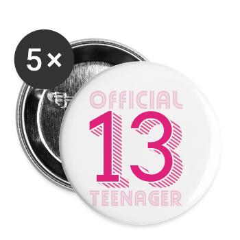 Adolescente Official 13 - Lot de 5 petits badges (25 mm) - blanc - Devant