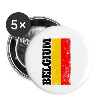 Belgique Drapeau belge Drapeau Sport - Lot de 5 petits badges (25 mm) - blanc - Devant