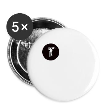 Golfen Golf Golfer Golfball - Buttons klein 25 mm (5er Pack) - Weiß - Vorne