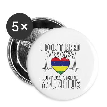 Mauritius flag I Mauritius Souvenirs - Buttons small 1''/25 mm (5-pack) - white - Front