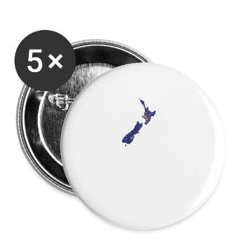Nouvelle-Zélande avec battement de coeur EKG Vintage drapeau - Lot de 5 petits badges (25 mm) - blanc - Devant