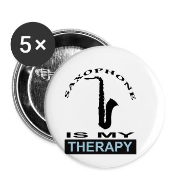 saxophone trompette instrument de musique idée cadeau - Lot de 5 petits badges (25 mm) - blanc - Devant