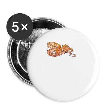 Kornnatter I Natter Terrarium motif pour serpents - Lot de 5 petits badges (25 mm) - blanc - Devant