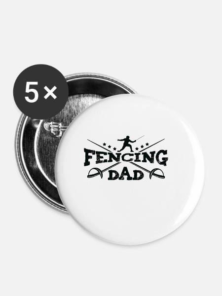 Fencing Dad Fechten Fechter Papa - Buttons klein 25 mm (5er Pack) - Weiß