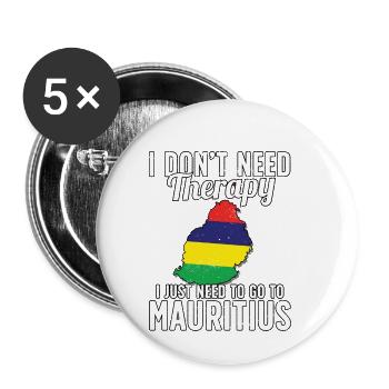 Mauritius flag I Mauritius Souvenirs - Buttons small 1''/25 mm (5-pack) - white - Front