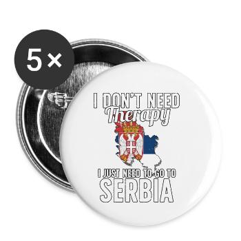 Serbia flag I Serbian Souvenirs - Buttons small 1''/25 mm (5-pack) - white - Front