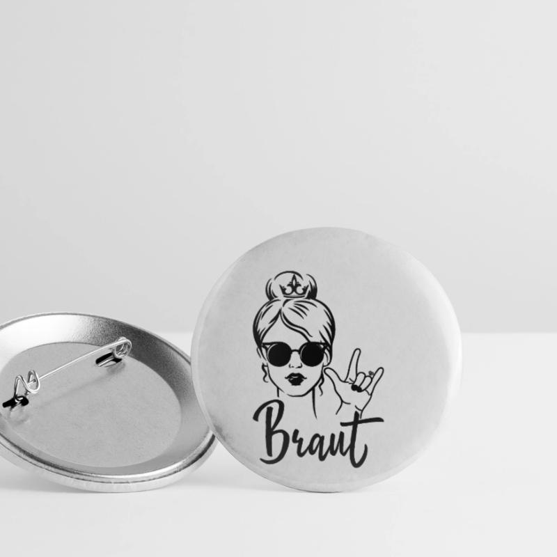 Braut Ehemann Hochzeit Ehe Bräutigam Geschenk Buttons klein 25 mm (5er Pack)