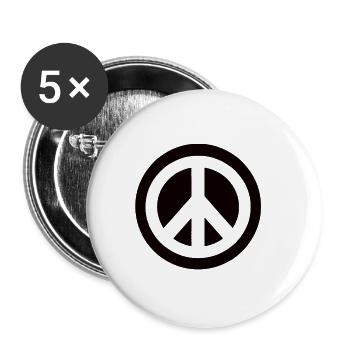 Hippie Peace Peace Sign Peace - Buttons small 1''/25 mm (5-pack) - white - Front