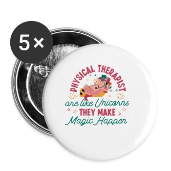 Physical Therapist Therapy - Buttons klein 25 mm (5er Pack) - Weiß - Vorne