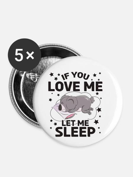 Koala Koalabär Koalas - Buttons klein 25 mm (5er Pack) - Weiß