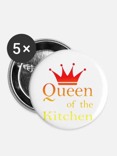 Kochen Koch backen Food Kitchen - Buttons klein 25 mm (5er Pack) - Weiß