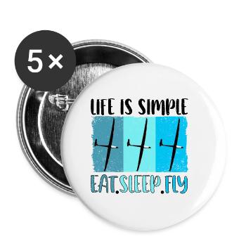 Planeurs Planeurs Planeurs - Lot de 5 petits badges (25 mm) - blanc - Devant