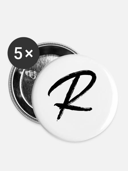 Buchstabe R - Buttons klein 25 mm (5er Pack) - Weiß