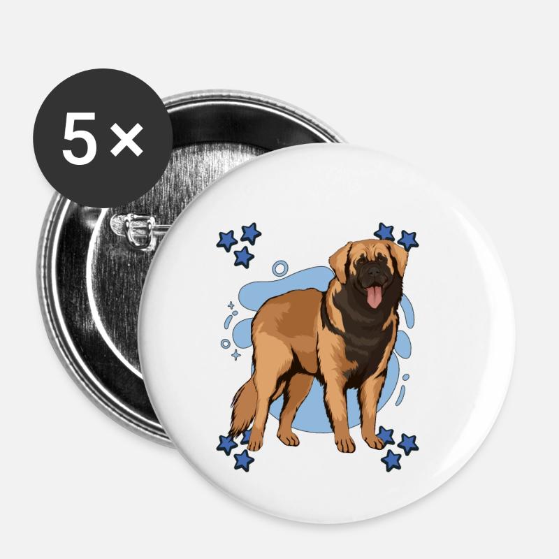 Leonberger Blue Design - Buttons small 1''/25 mm (5-pack) - white