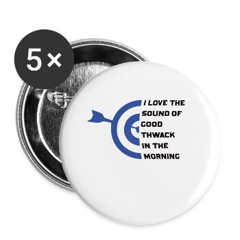 Sport à l’arc - Bow Hunter Design Fléchet de tir à l’arc - Lot de 5 petits badges (25 mm) - blanc - Devant