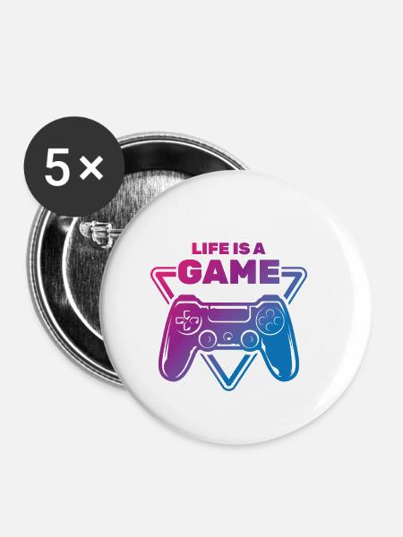 Gaming - Buttons klein 25 mm (5er Pack) - Weiß