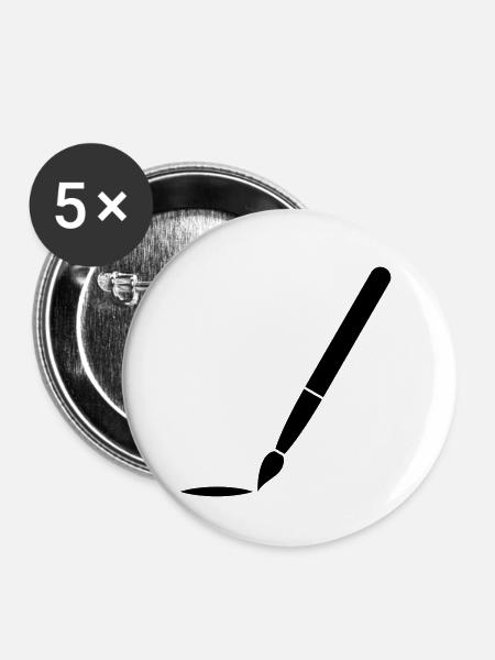 Pinsel - Buttons klein 25 mm (5er Pack) - Weiß