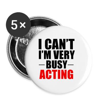 Comédien étudiant en théâtre spectacle cadeau - Lot de 5 petits badges (25 mm) - blanc - Devant