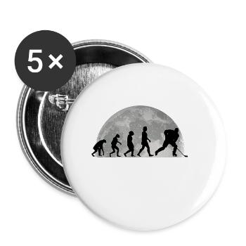 Eishockey Evolution Mond Hockey Eishockeyspieler - Buttons klein 25 mm (5er Pack) - Weiß - Vorne