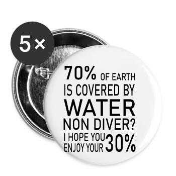 Diving Dive Dive - Buttons small 1''/25 mm (5-pack) - white - Front